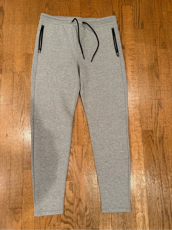 Express Other - Express Men's Light Gray Joggers with Black Drawstring and Zippered Pockets